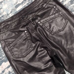 Stylish Black Leather-like Pants